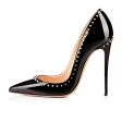 SCARPE NERE BORCHIATE TACCO 12
